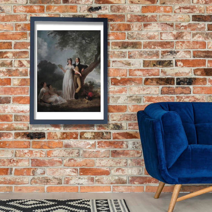 Jean Fragonard - Quatre personnage dans un parc