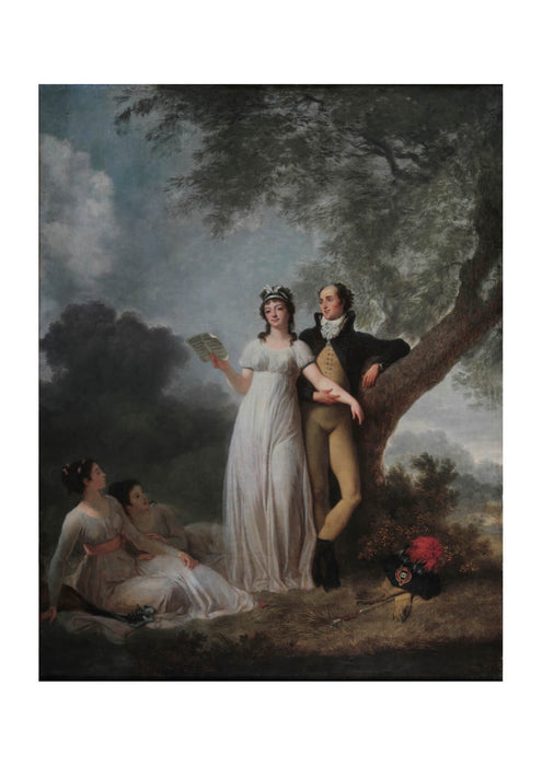 Jean Fragonard - Quatre personnage dans un parc