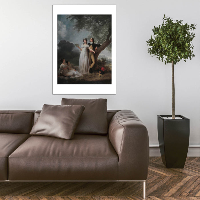 Jean Fragonard - Quatre personnage dans un parc