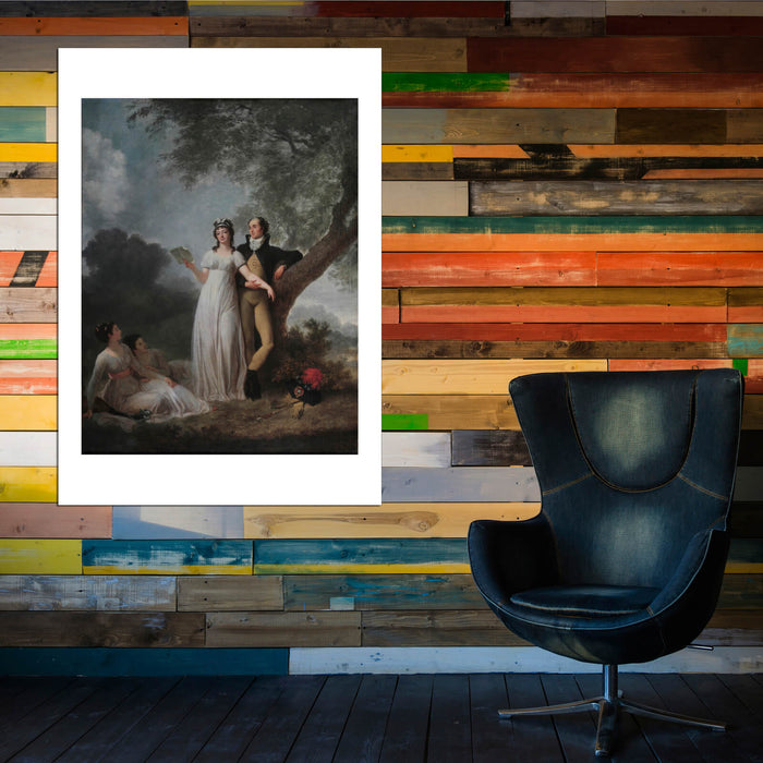 Jean Fragonard - Quatre personnage dans un parc