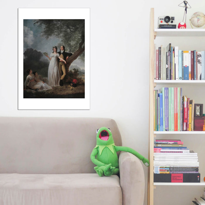 Jean Fragonard - Quatre personnage dans un parc