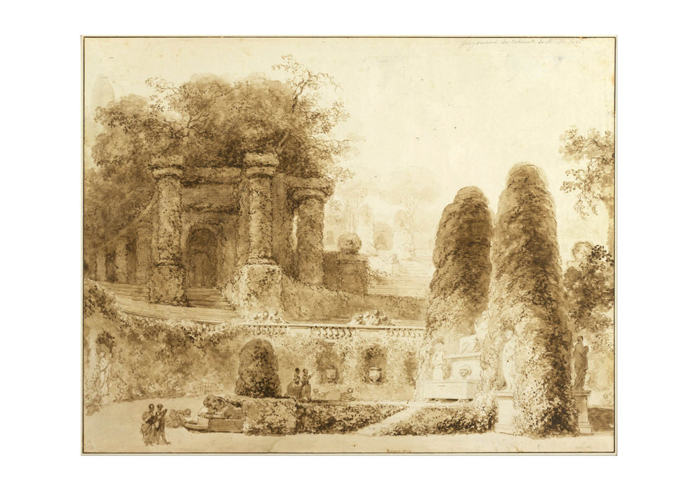 Jean Fragonard - Roman Park with Fountain 1774
