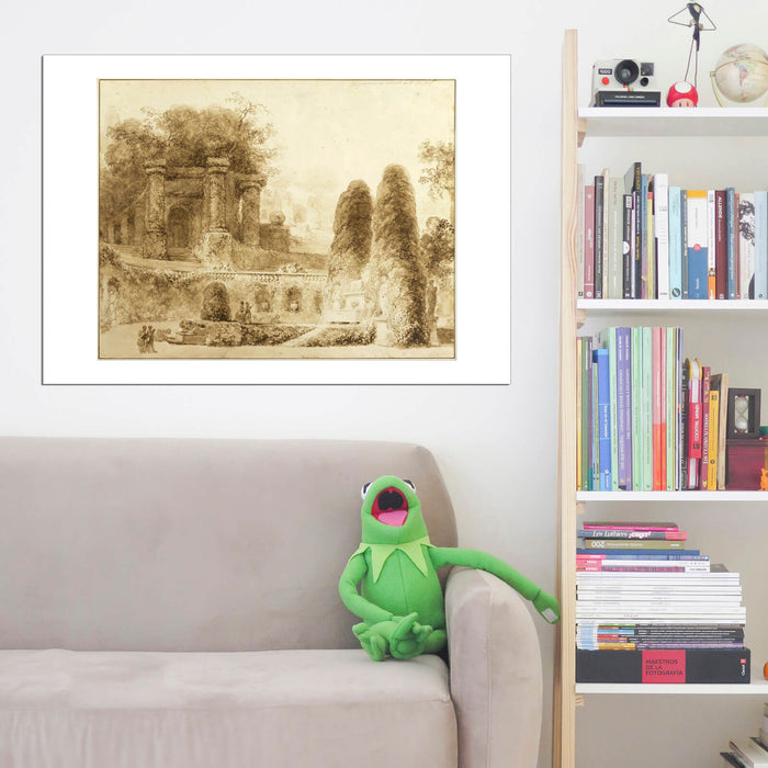 Jean Fragonard - Roman Park with Fountain 1774