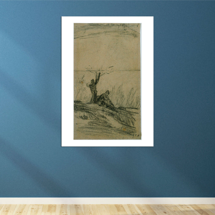 Jean Francois Millet - Figure Seated Under a Tree
