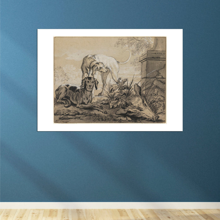 Jean Oudry - After the Hunt Two Hounds