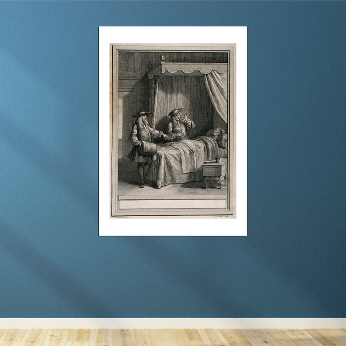 Jean Oudry - Two doctor arguing over the bed of a dying patient
