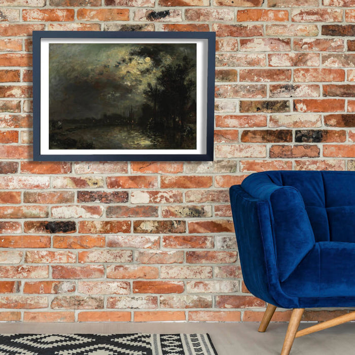 Johan Barthold Jongkind - View on Overschie in Moonlight