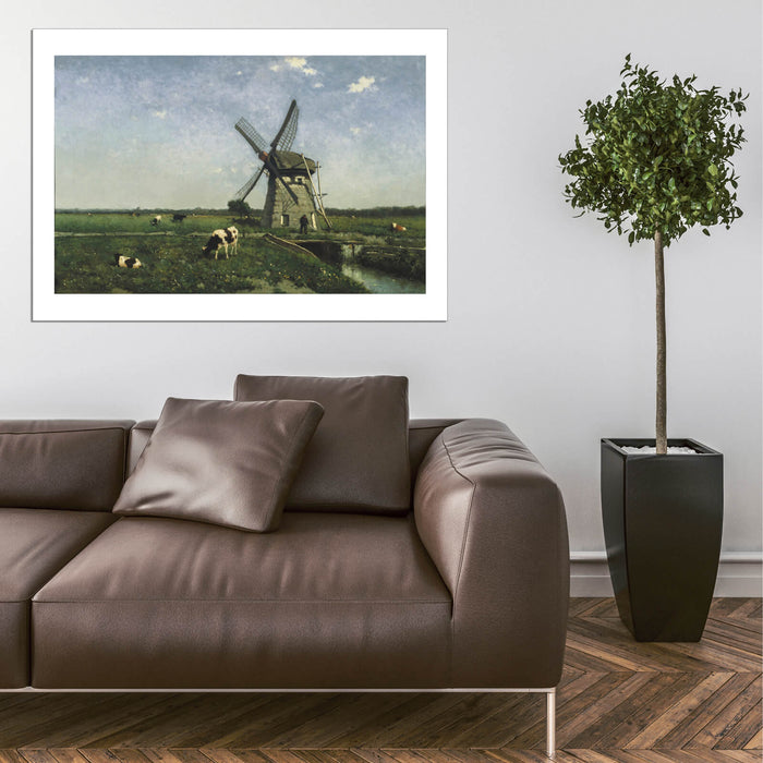 Johannes Hendrik Weissenbruch - Landscape with Windmill near Schiedam