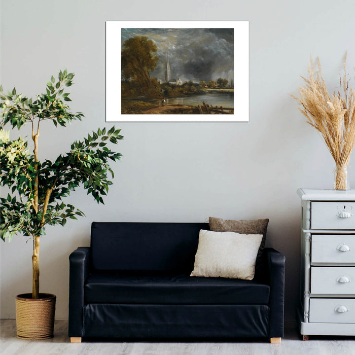 John Constable - Salisbury Cathedral Dark Landscape