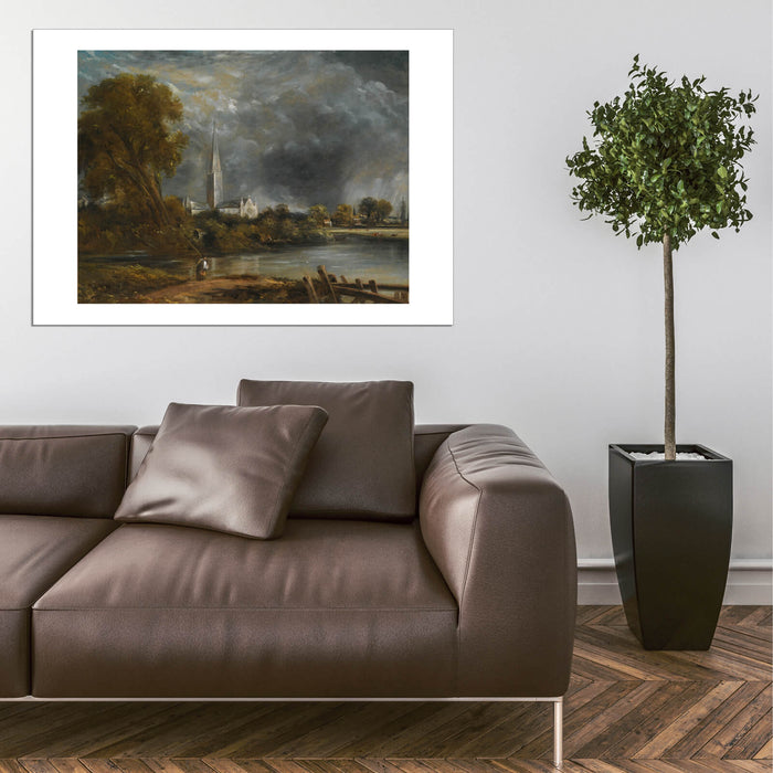 John Constable - Salisbury Cathedral Dark Landscape