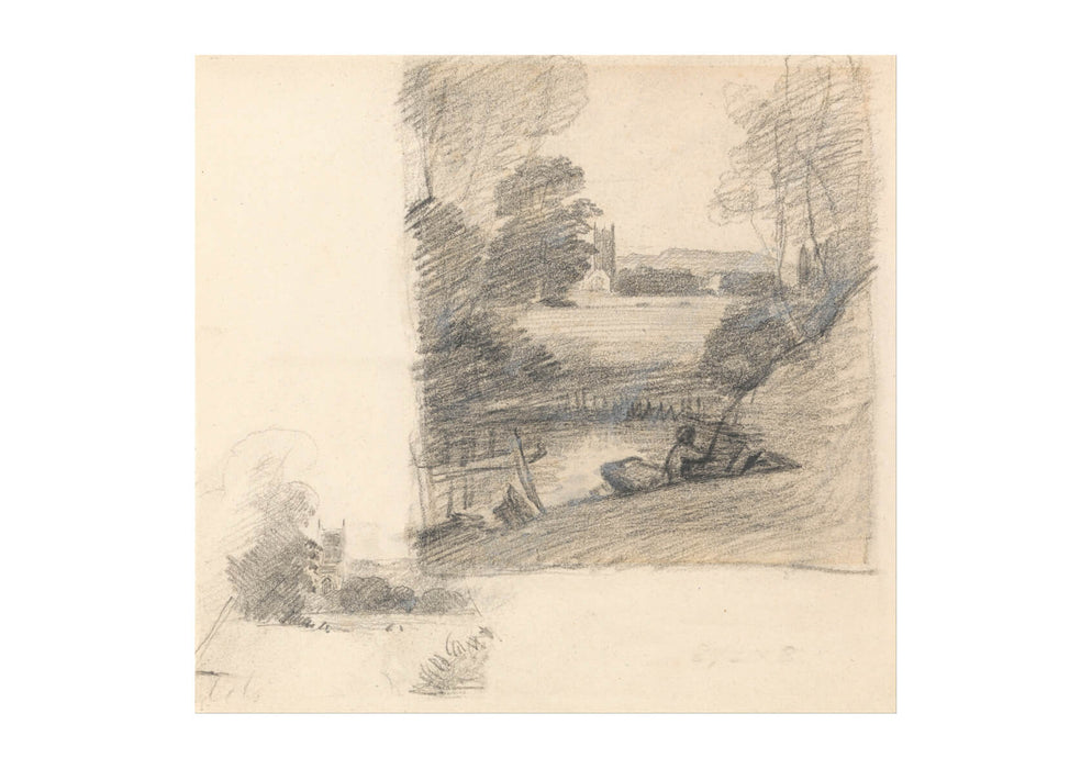 John Constable - Two Studies of Dedham Church