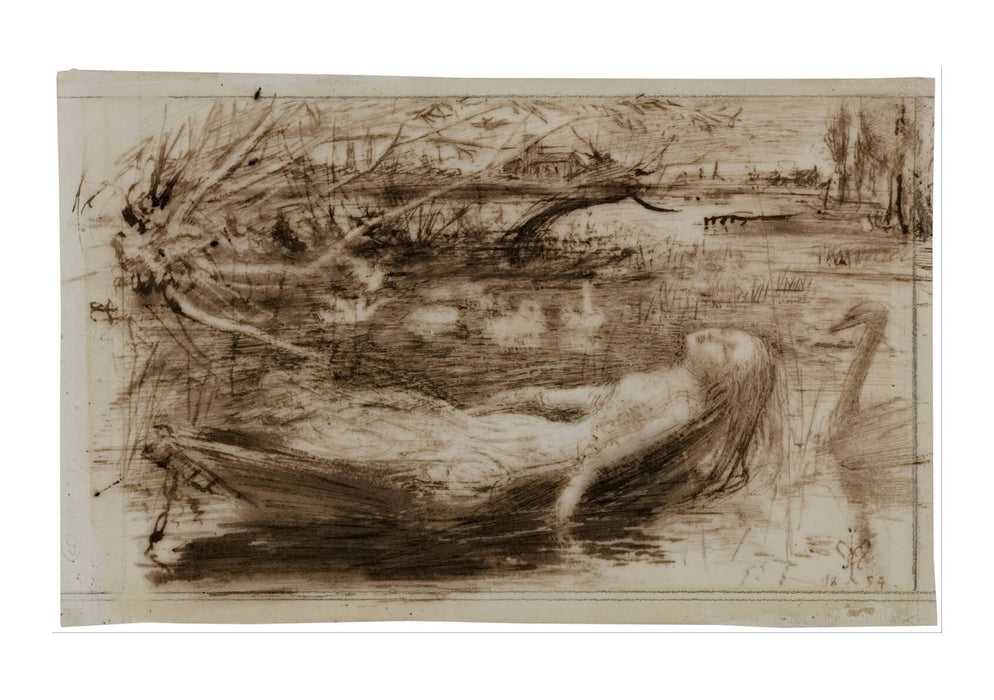 John Everett Millais - The Lady of Shalott Sketch