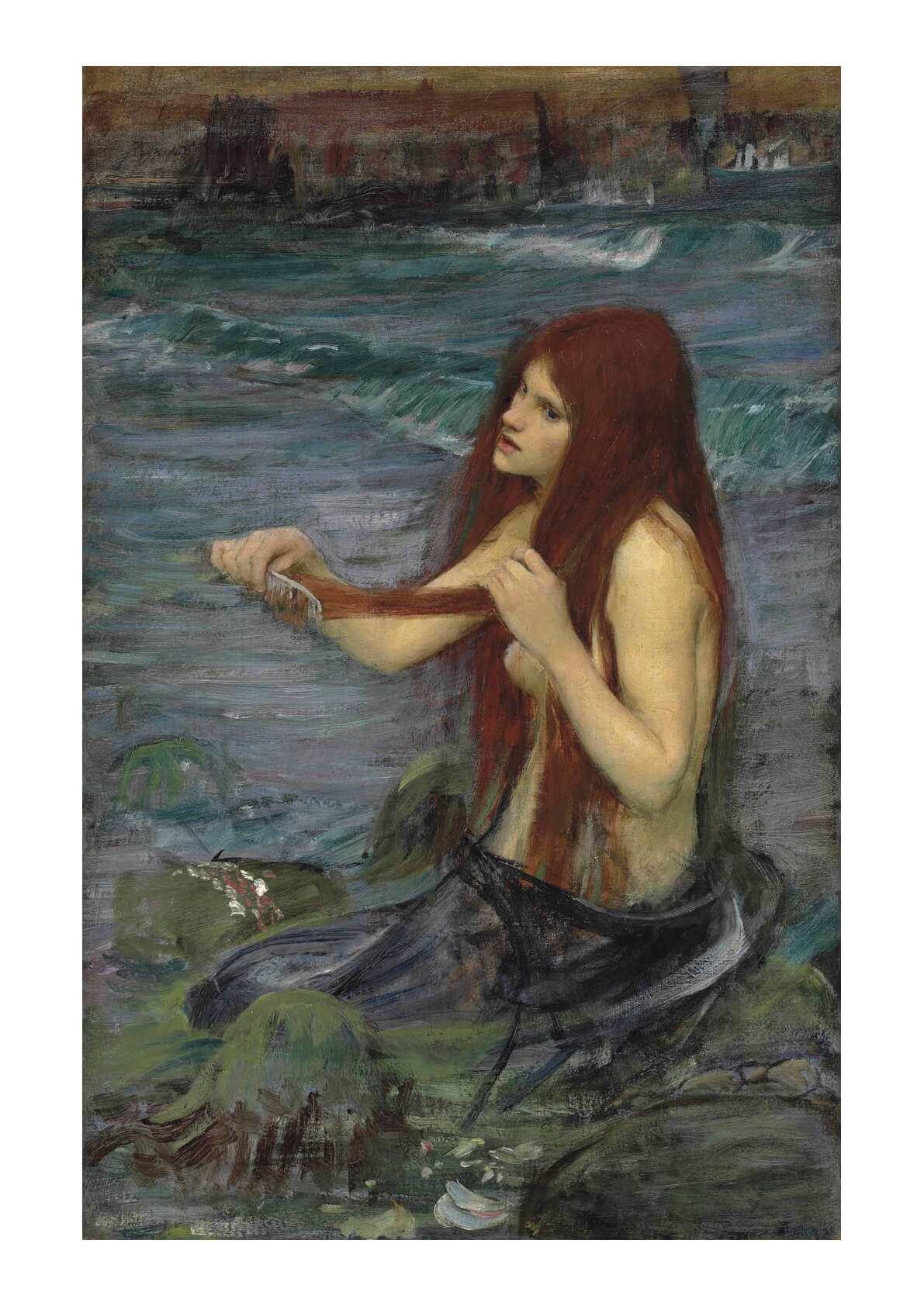 John William Waterhouse - A Mermaid — Spiffing Prints, image size:1191x1684