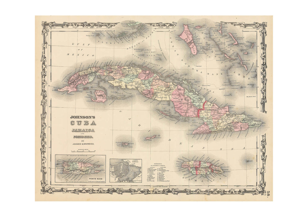 Johnson's Map Cuba Jamaica and Porto Rico