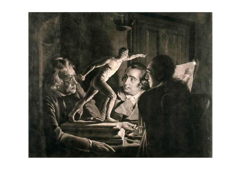 Joseph Wright - Gentlemen observing a statuette