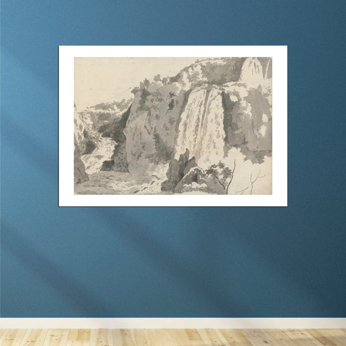 Joseph Wright - Rocky Landscape with Waterfalls