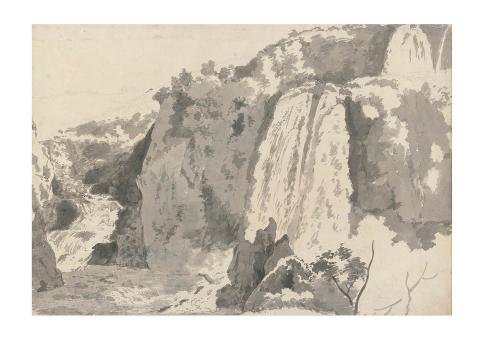 Joseph Wright - Rocky Landscape with Waterfalls