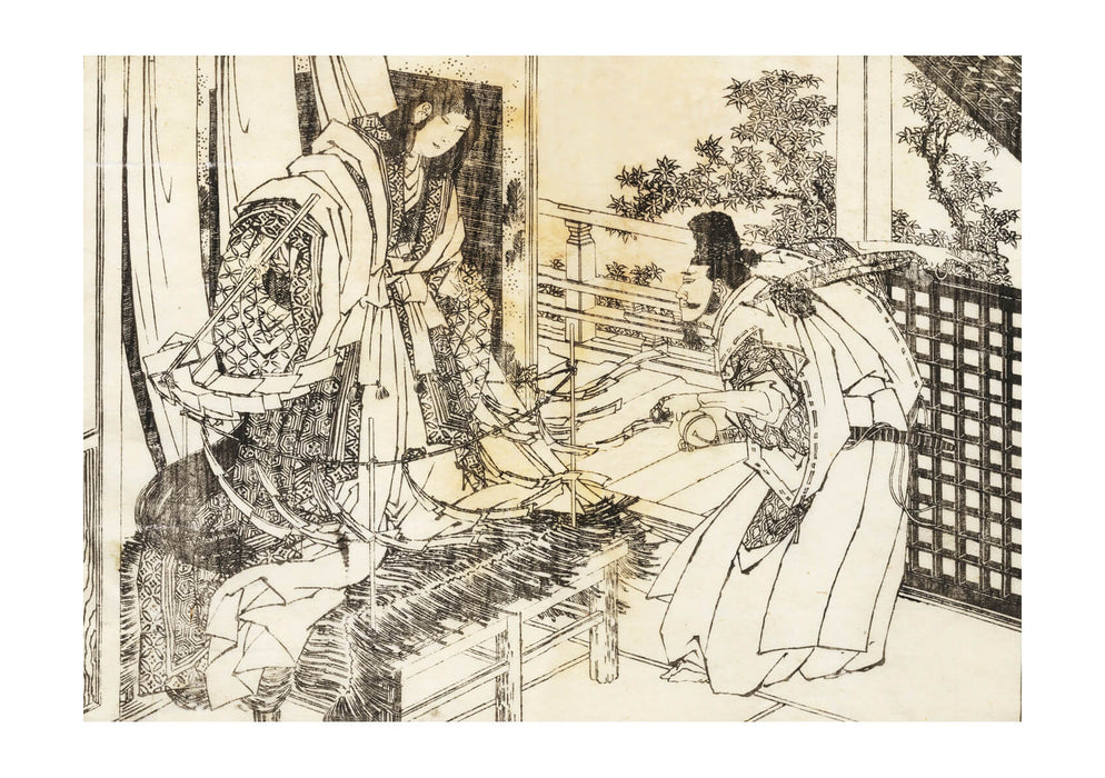 Katsushika Hokusai - A Woman in Shinto Shrine