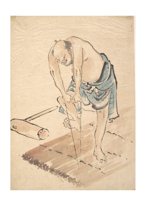 Katsushika Hokusai - Blue Worker