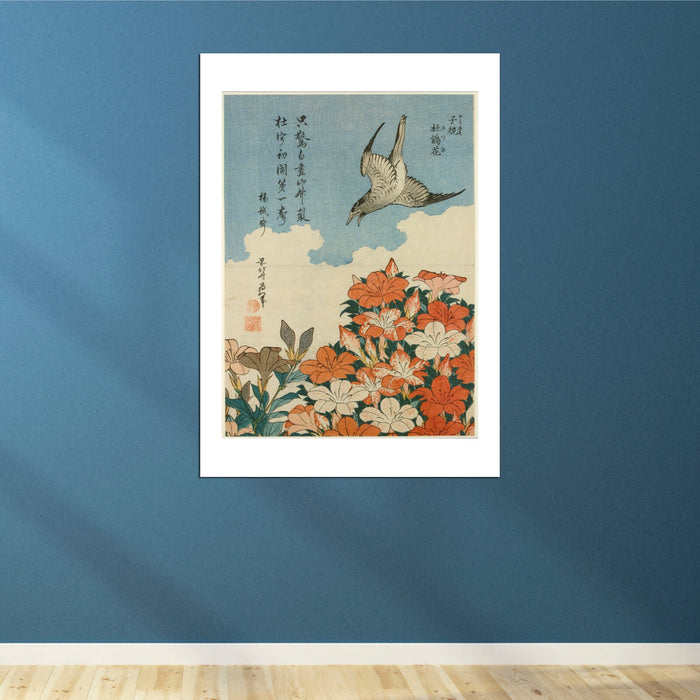 Katsushika Hokusai - Cuckoo & Azaleas 1828