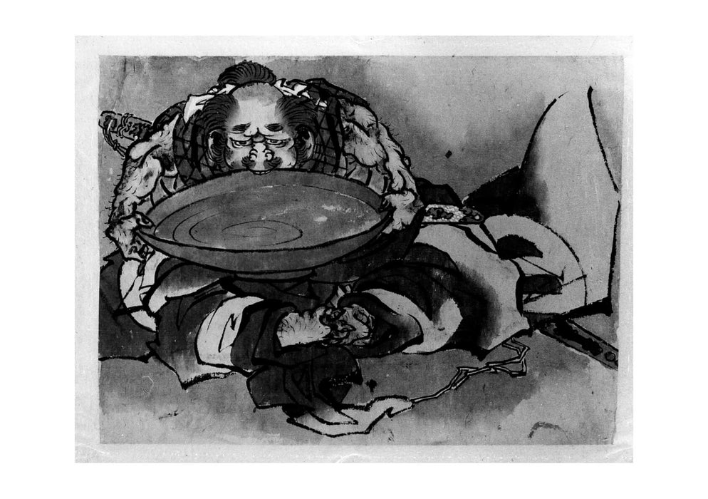 Katsushika Hokusai - Drinking From Bowl