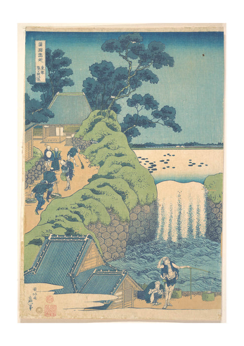 Katsushika Hokusai - Fall of Aoiga Oka Yedo