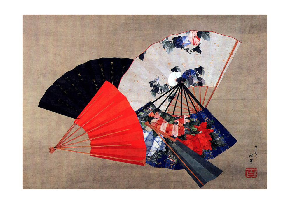 Katsushika Hokusai - Five Fans
