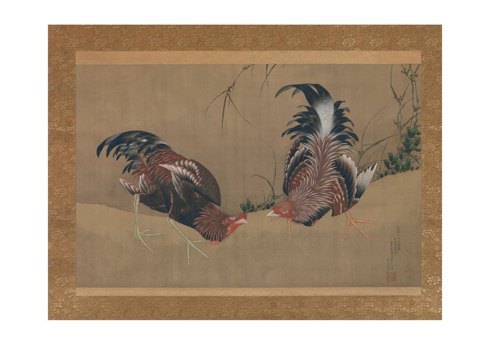 Katsushika Hokusai - Gamecocks