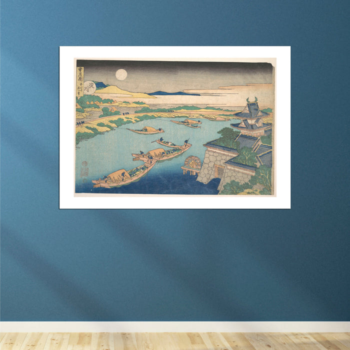 Katsushika Hokusai - Moonlight on the Yodo River (1)