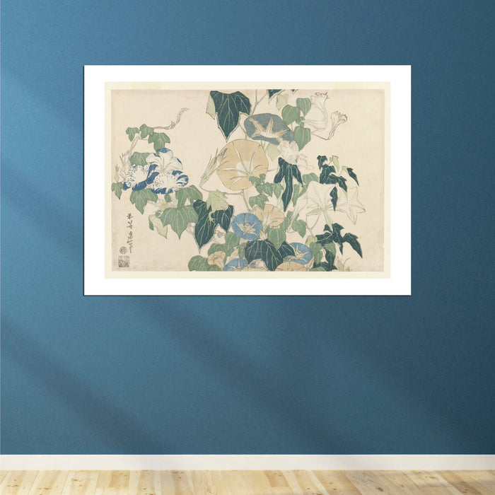 Katsushika Hokusai - Morning Glories in Flowers & Buds