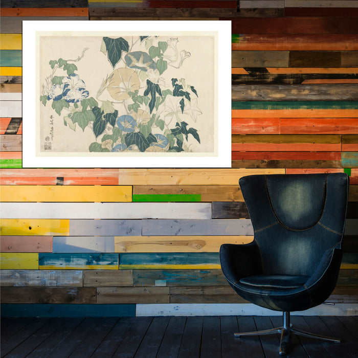 Katsushika Hokusai - Morning Glories in Flowers & Buds