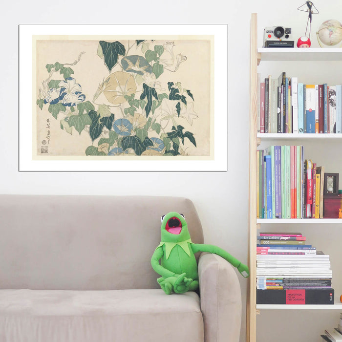 Katsushika Hokusai - Morning Glories in Flowers & Buds