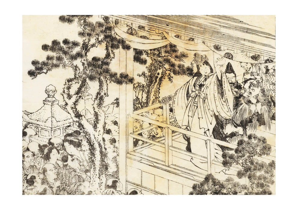 Katsushika Hokusai - Shinto shrine dance kagura