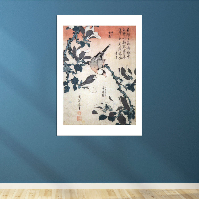 Katsushika Hokusai - Sparrow & Magnolia