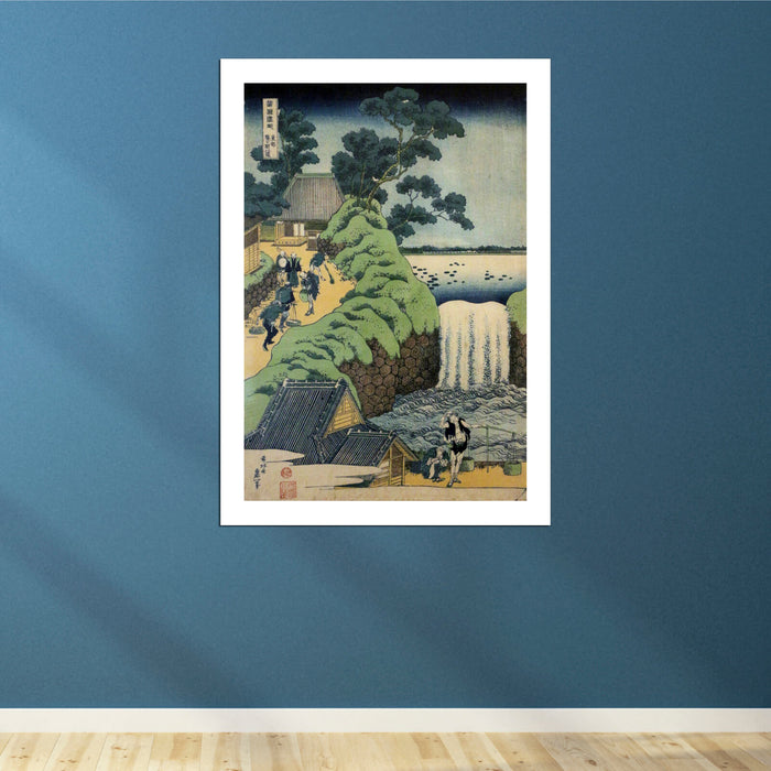 Katsushika Hokusai - Waterfall & Road