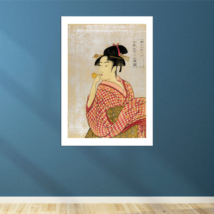 Kitagawa Utamaro - Young lady Blowing on a Poppin 1790
