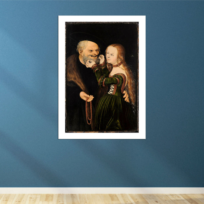 Lucas Cranach The Elder - Unequal Couple Old Man In Love