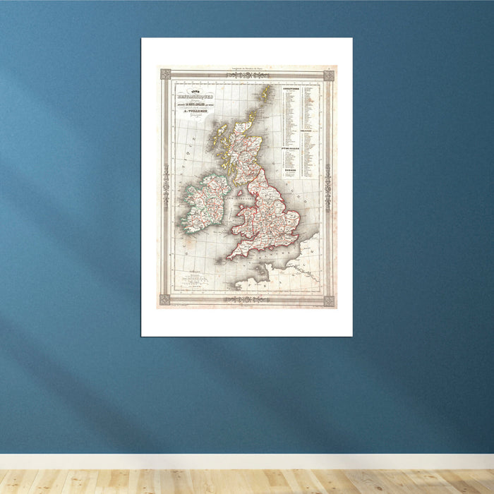 Map Of The British Isles Vuillemin 1852