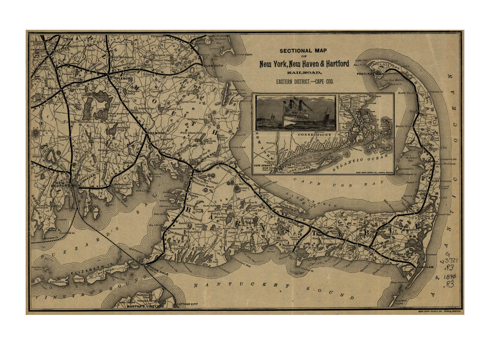 Map of New York New Haven and Hartford Railroad