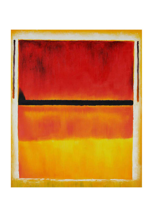 Mark Rothco Untitled Violet Black Orange Yellow on White and Red, 1949