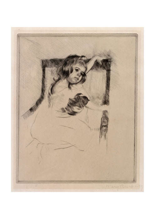 Mary Cassatt - Kneeling in an Armchair
