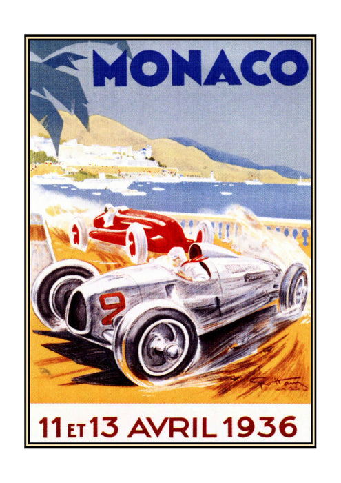 Monaco 1936 Racing Poster