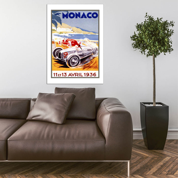 Monaco 1936 Racing Poster