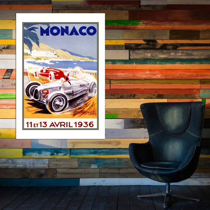 Monaco 1936 Racing Poster