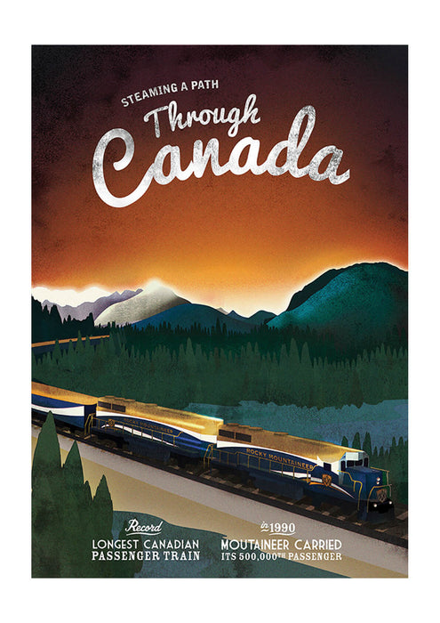Mountain Train Through Canada