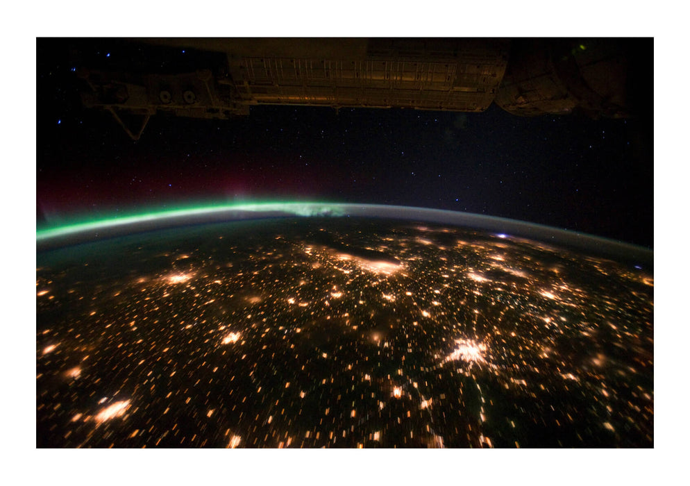 NASA - USA with Aurora Borealis