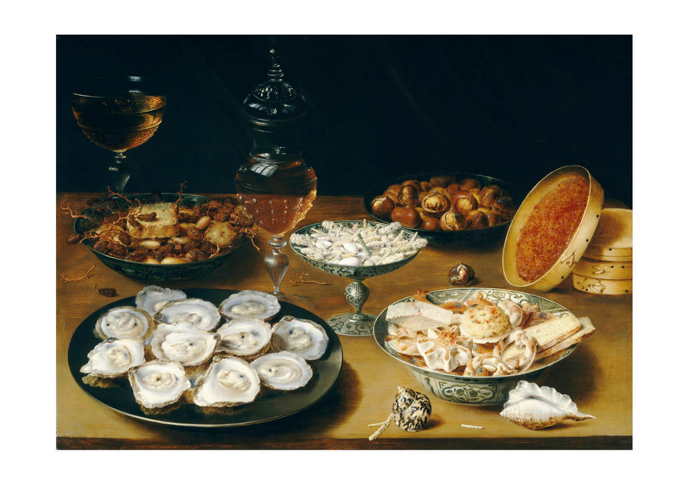 Osias Beert the Elder - Dishes with Oysters Fruit and Wine