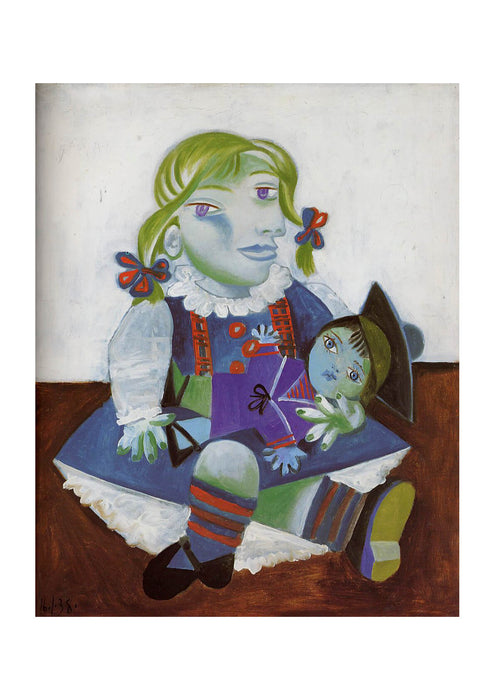 Pablo Ruiz Picasso Portrait Of Maya With Her Doll