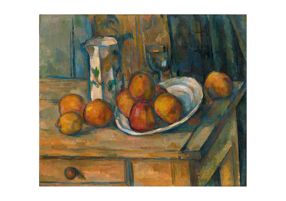 Paul Cezanne - Nature morte avec du lait et des fruits