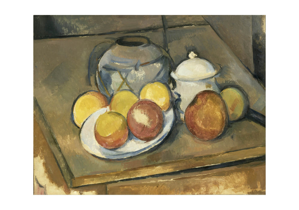 Paul Cezanne - Straw-Trimmed Vase Sugar Bowl and Apples
